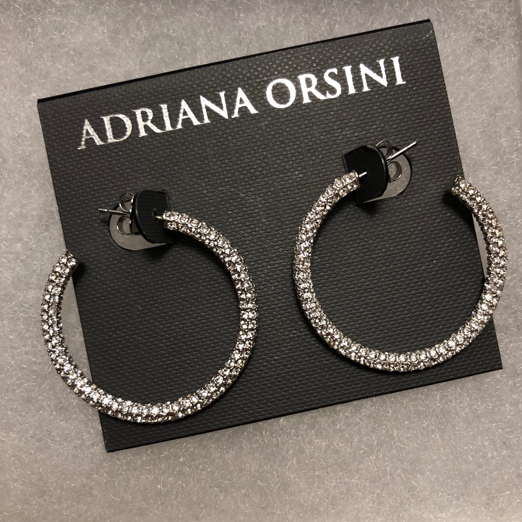 Adriana Orsini Cubic Zirconia Hoop Earrings, Excellent!